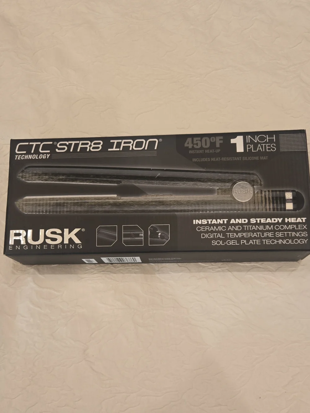 RUSK CTC STR8 IRON 1-Inch Black Hair Straightener